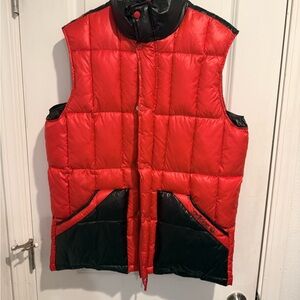 Adidas Red and Black Puffer Vest